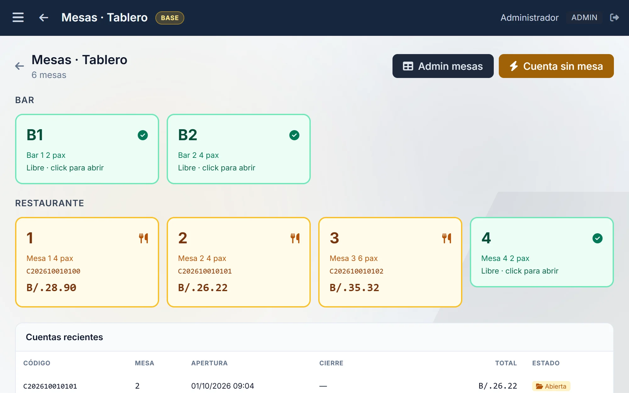 POS integrado: cobra directo o carga el consumo al folio del huésped